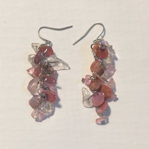 Pink Rock Dangle Earrings